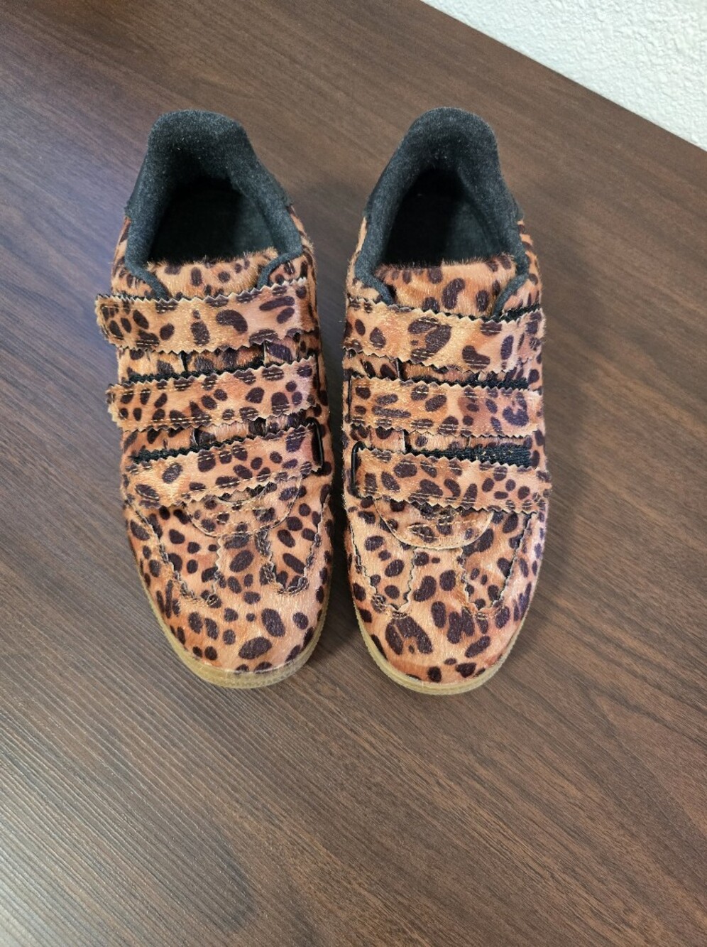 Camila Coelho Kids Leopard Print Velcro Sneakers - Brown/Navy